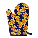 Yellow Watercolor Lily Pattern Print Single Oven Mitt