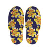 Yellow Watercolor Lily Pattern Print Slippers