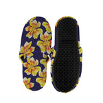 Yellow Watercolor Lily Pattern Print Slippers