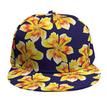 Yellow Watercolor Lily Pattern Print Snapback Cap