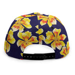 Yellow Watercolor Lily Pattern Print Snapback Cap