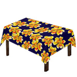 Yellow Watercolor Lily Pattern Print Tablecloth