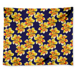Yellow Watercolor Lily Pattern Print Tapestry
