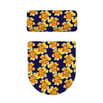 Yellow Watercolor Lily Pattern Print Toilet Lid And Tank Cover Set