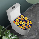 Yellow Watercolor Lily Pattern Print Toilet Lid Cover