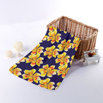 Yellow Watercolor Lily Pattern Print Towel