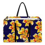 Yellow Watercolor Lily Pattern Print Utility Tote Bag