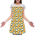 Yellow Watercolor Rose Print Adjustable Apron