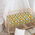 Yellow Watercolor Rose Print Baby Crib Sheet