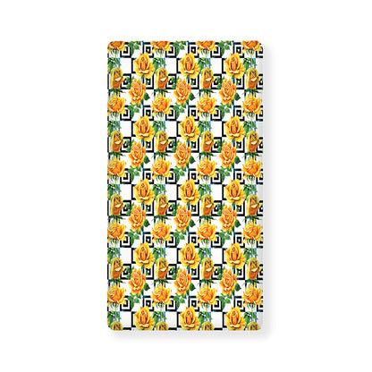 Yellow Watercolor Rose Print Baby Crib Sheet