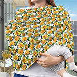 Yellow Watercolor Rose Print Baby Seat Cover