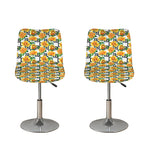 Yellow Watercolor Rose Print Bar Stool Covers