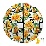 Yellow Watercolor Rose Print Basketball