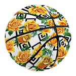 Yellow Watercolor Rose Print Basketball