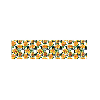 Yellow Watercolor Rose Print Bed Runner
