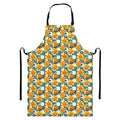 Yellow Watercolor Rose Print Bib Apron With Pocket