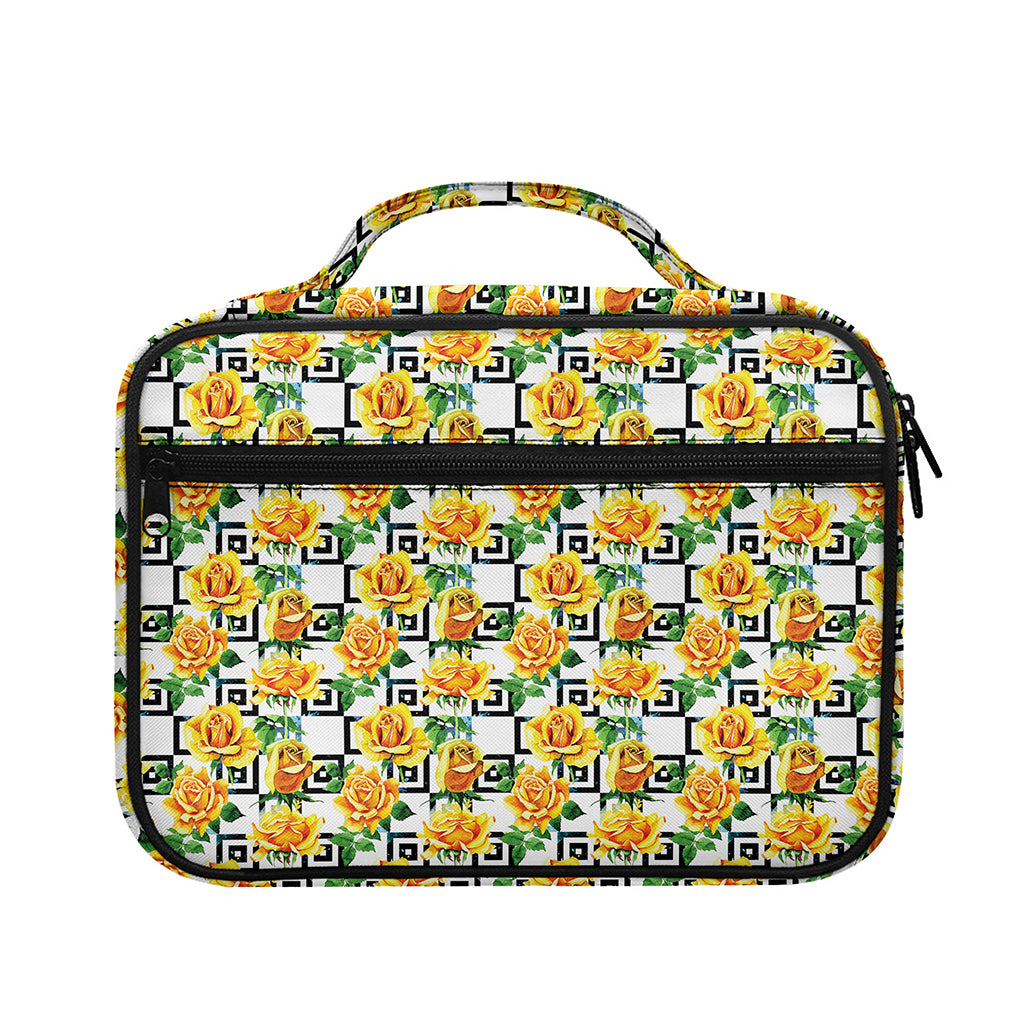 Yellow Watercolor Rose Print Briefcase Bible Bag