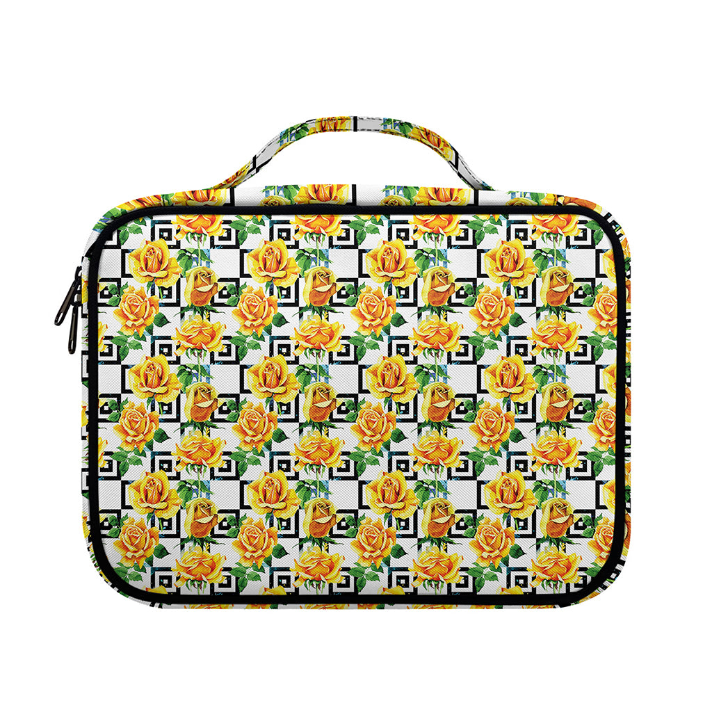 Yellow Watercolor Rose Print Briefcase Bible Bag