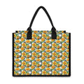 Yellow Watercolor Rose Print Canvas Tote Bag