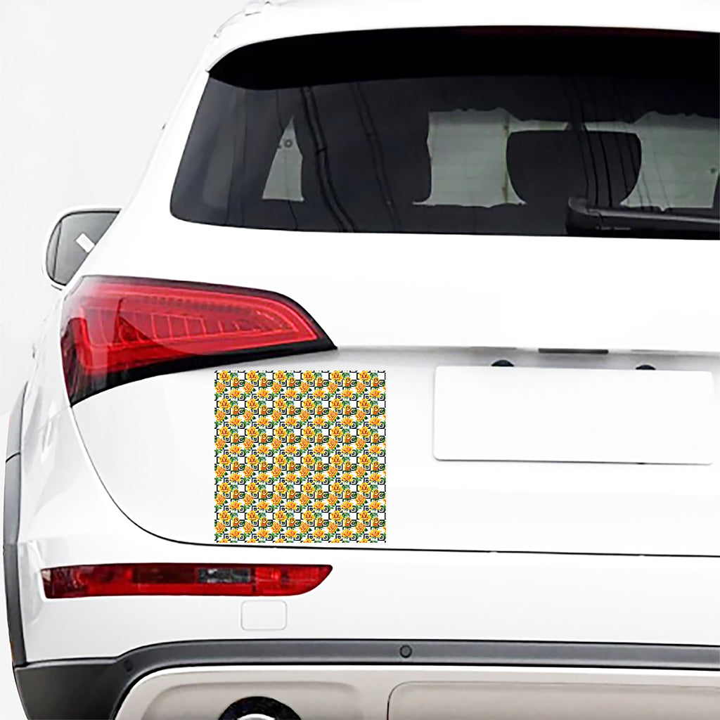 Yellow Watercolor Rose Print Car Sticker