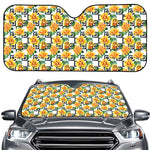 Yellow Watercolor Rose Print Car Windshield Sun Shade
