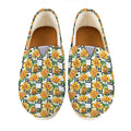 Yellow Watercolor Rose Print Casual Shoes
