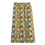 Yellow Watercolor Rose Print Cotton Front Slit Maxi Skirt