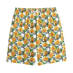 Yellow Watercolor Rose Print Cotton Shorts