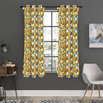 Yellow Watercolor Rose Print Curtain
