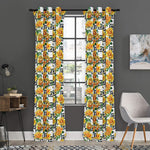 Yellow Watercolor Rose Print Curtain