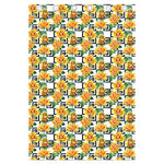 Yellow Watercolor Rose Print Curtain