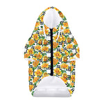 Yellow Watercolor Rose Print Dog Zip Up Hoodie