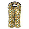 Yellow Watercolor Rose Print Double Neoprene Wine Tote
