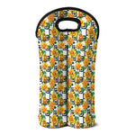 Yellow Watercolor Rose Print Double Neoprene Wine Tote