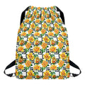 Yellow Watercolor Rose Print Drawstring Backpack