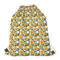 Yellow Watercolor Rose Print Drawstring Bag