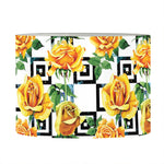 Yellow Watercolor Rose Print Drum Lamp Shade