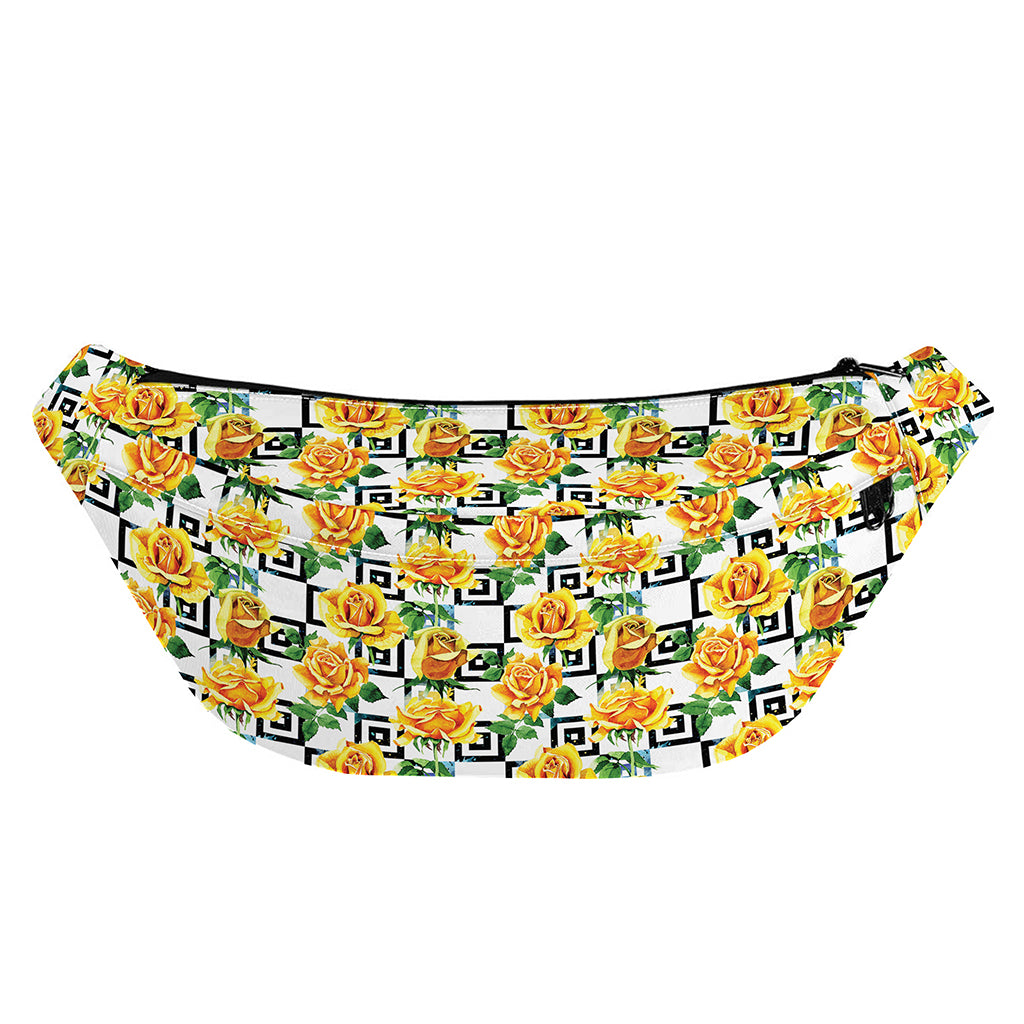 Yellow Watercolor Rose Print Fanny Pack