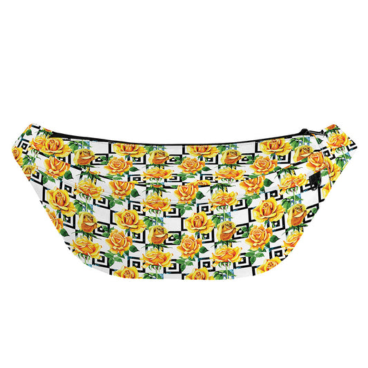Yellow Watercolor Rose Print Fanny Pack