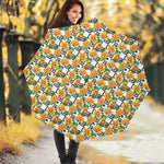 Yellow Watercolor Rose Print Foldable Umbrella