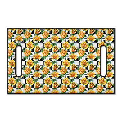 Yellow Watercolor Rose Print Golf Cart Seat Cover