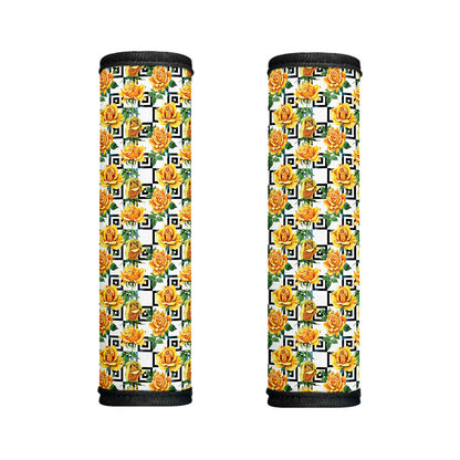 Yellow Watercolor Rose Print Handle Covers