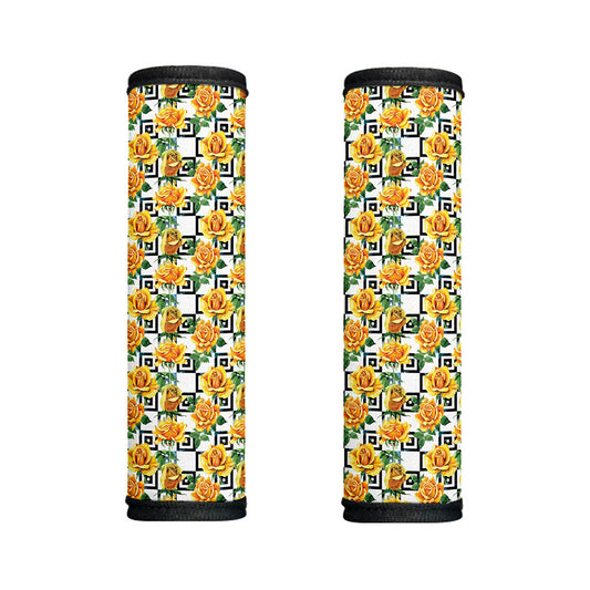 Yellow Watercolor Rose Print Handle Covers