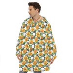 Yellow Watercolor Rose Print Hoodie Blanket