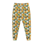 Yellow Watercolor Rose Print Jogger Pants