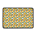 Yellow Watercolor Rose Print Kitchen Mat