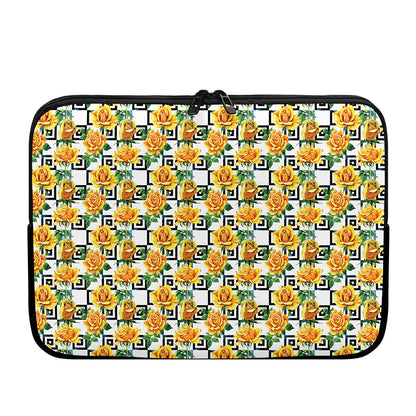 Yellow Watercolor Rose Print Laptop Sleeve