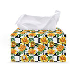 Yellow Watercolor Rose Print Leather Tissue Box Cover