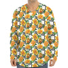 Yellow Watercolor Rose Print Long Sleeve Baseball Jersey