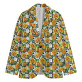 Yellow Watercolor Rose Print Men's Blazer